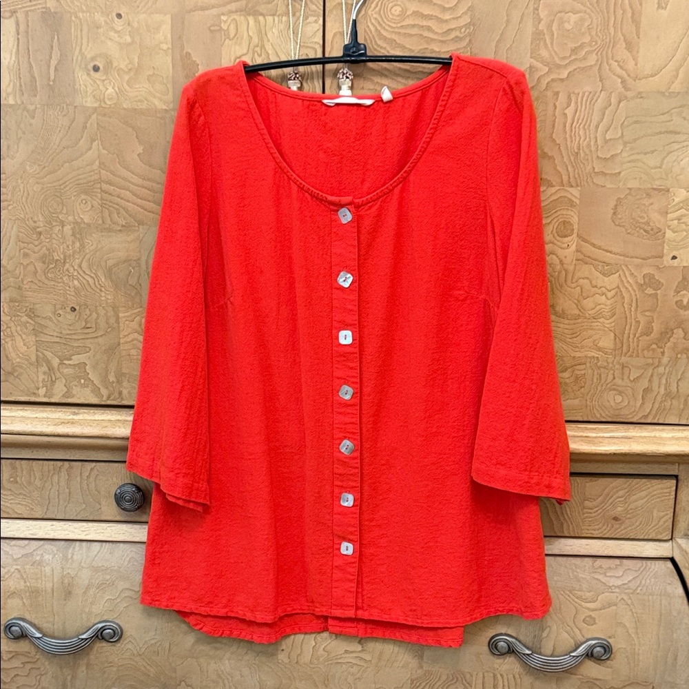 Soft Surroundings Red Button-Down tunic